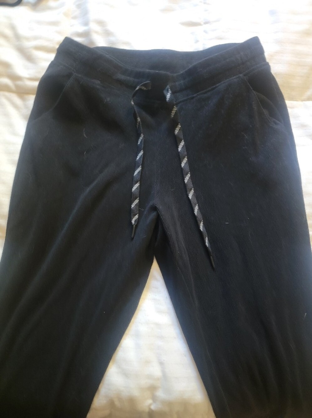 Marc New York Black Jogger Sweatpants with Striped Drawstring